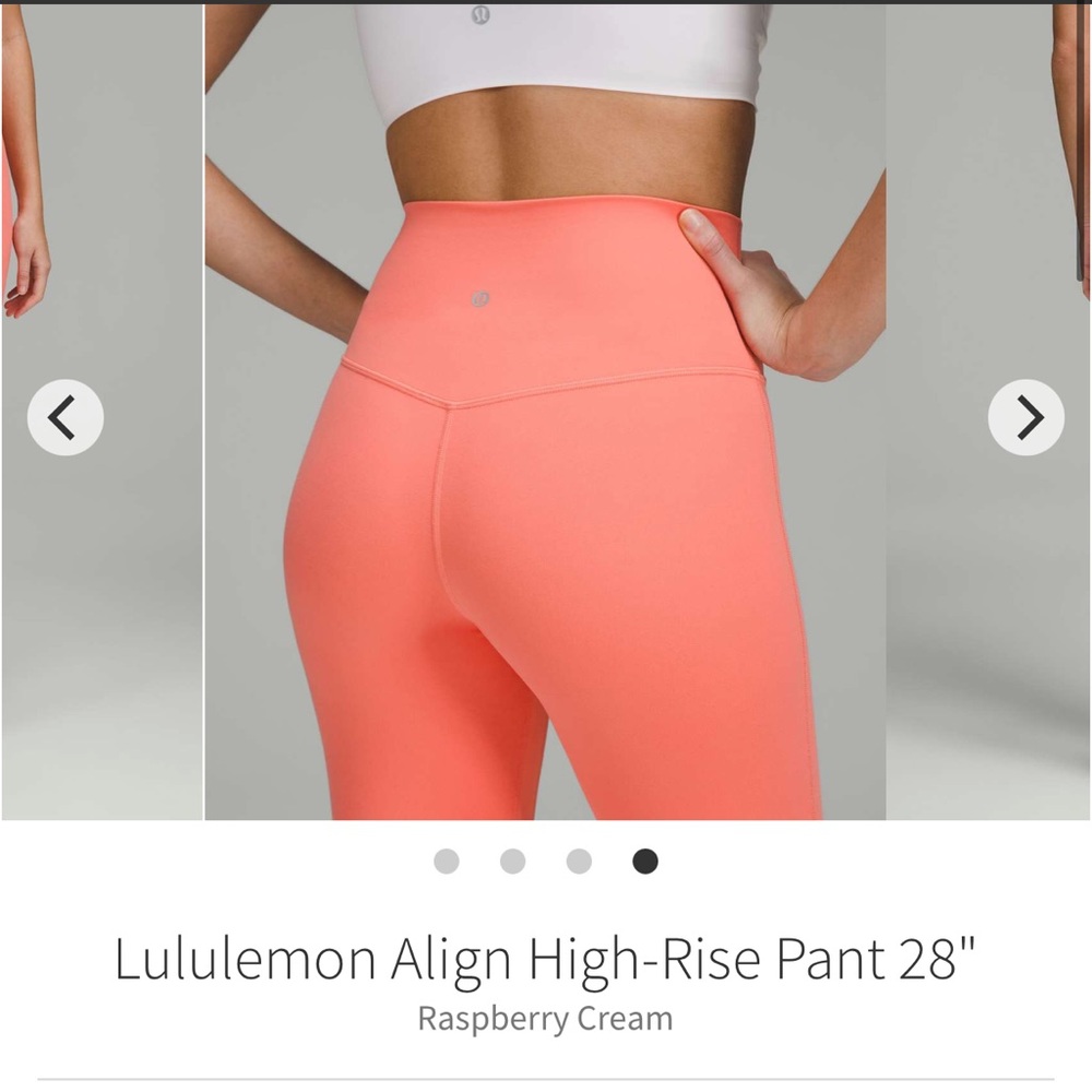 Lululemon align high-rise pants 28” Raspberry Cream Sz 4 - Picture 2 of 4